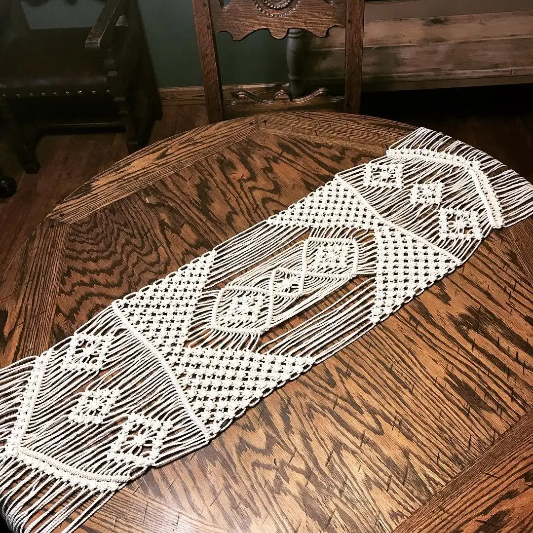 Богемный декор из макраме тканый вручную хлопковый стол с кисточками Свадебный обеденный отель для дома спальни кухни журнальный столик Декор
