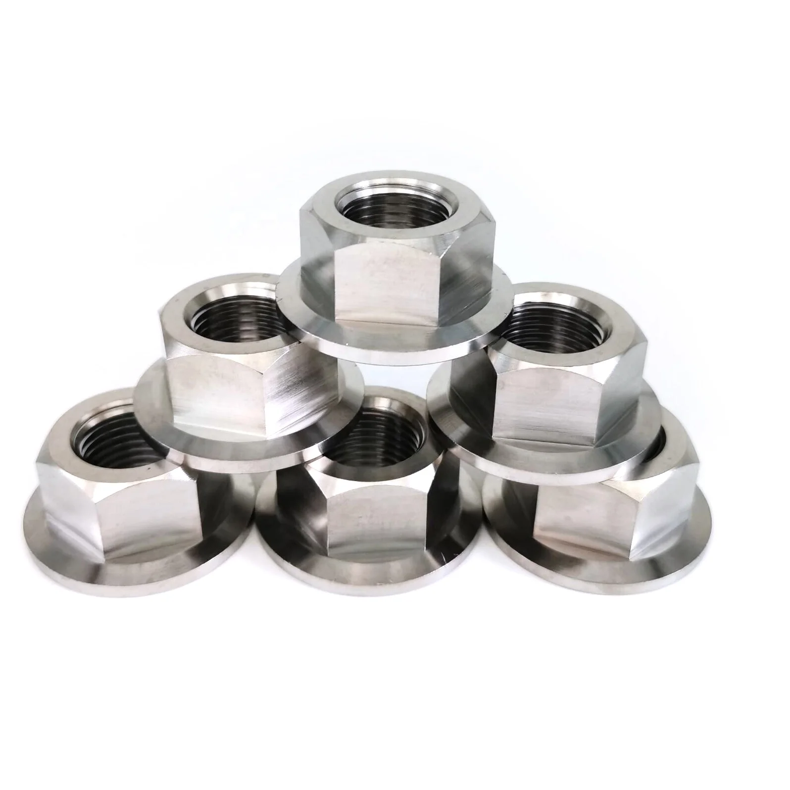 Tiremet 2Pc M9*1mm Titanium Flange Nuts For Bicycle Motorcycle Car