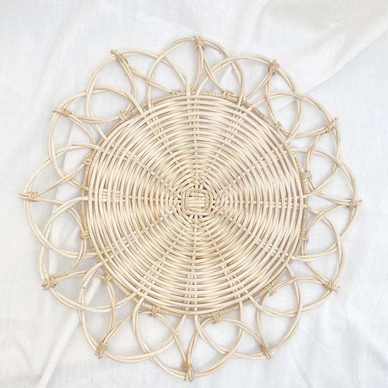 White Woven Rattan Square Tray,Straw Serving Tray,Decorative Boho Tray ...