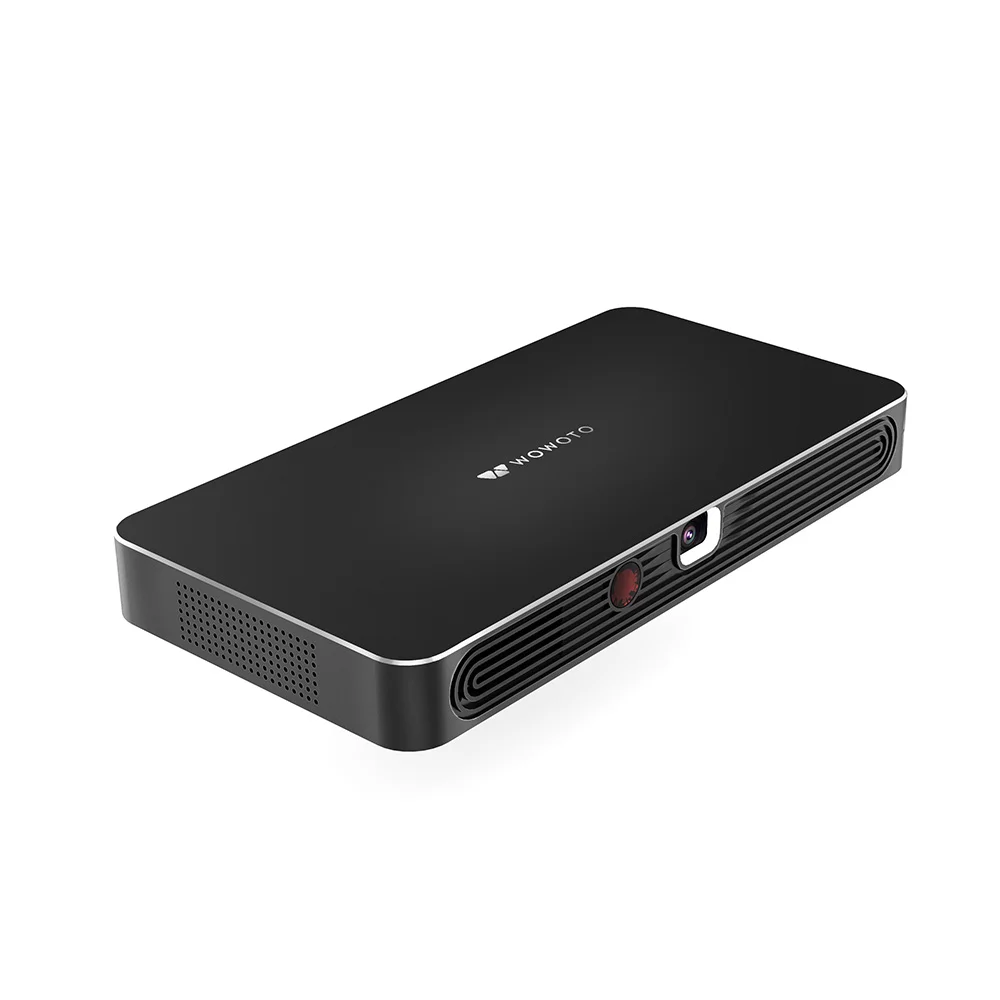 WOWOTO 3D Video Smart LED DLP Projector Black 2000lumens Battery Powered Digital Projector Dual Band WIFI Home Theatre Projector