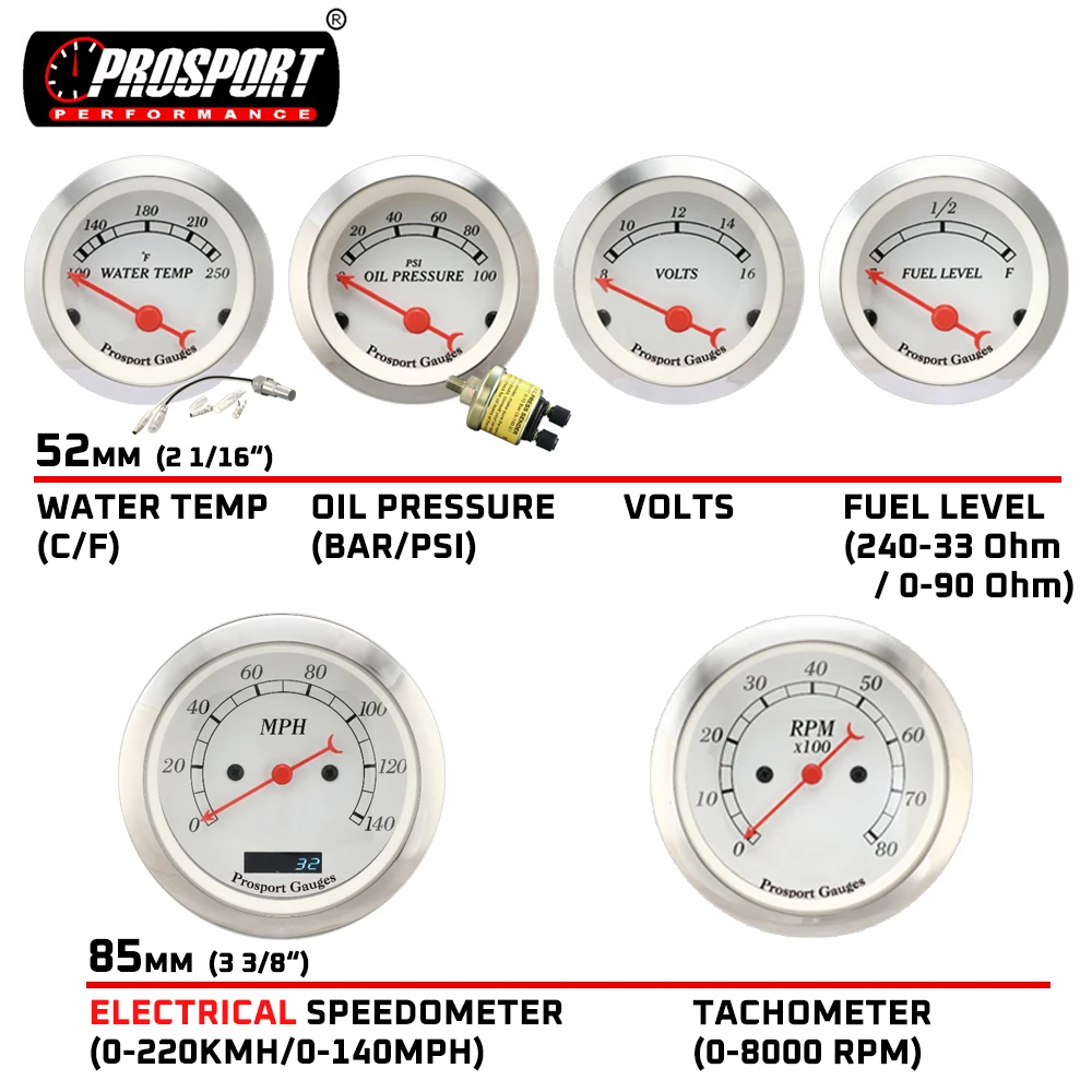 無料 ELING 6-in-1 Multi-Functional Gauge Meter GPS Speedometer Tachometer  Hour W