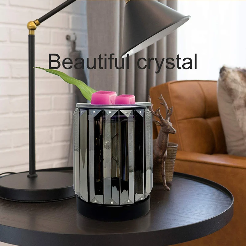 Exquisite Crystal Metal Incense Burner Desktop Home Incense Cube Holder Burner With Light