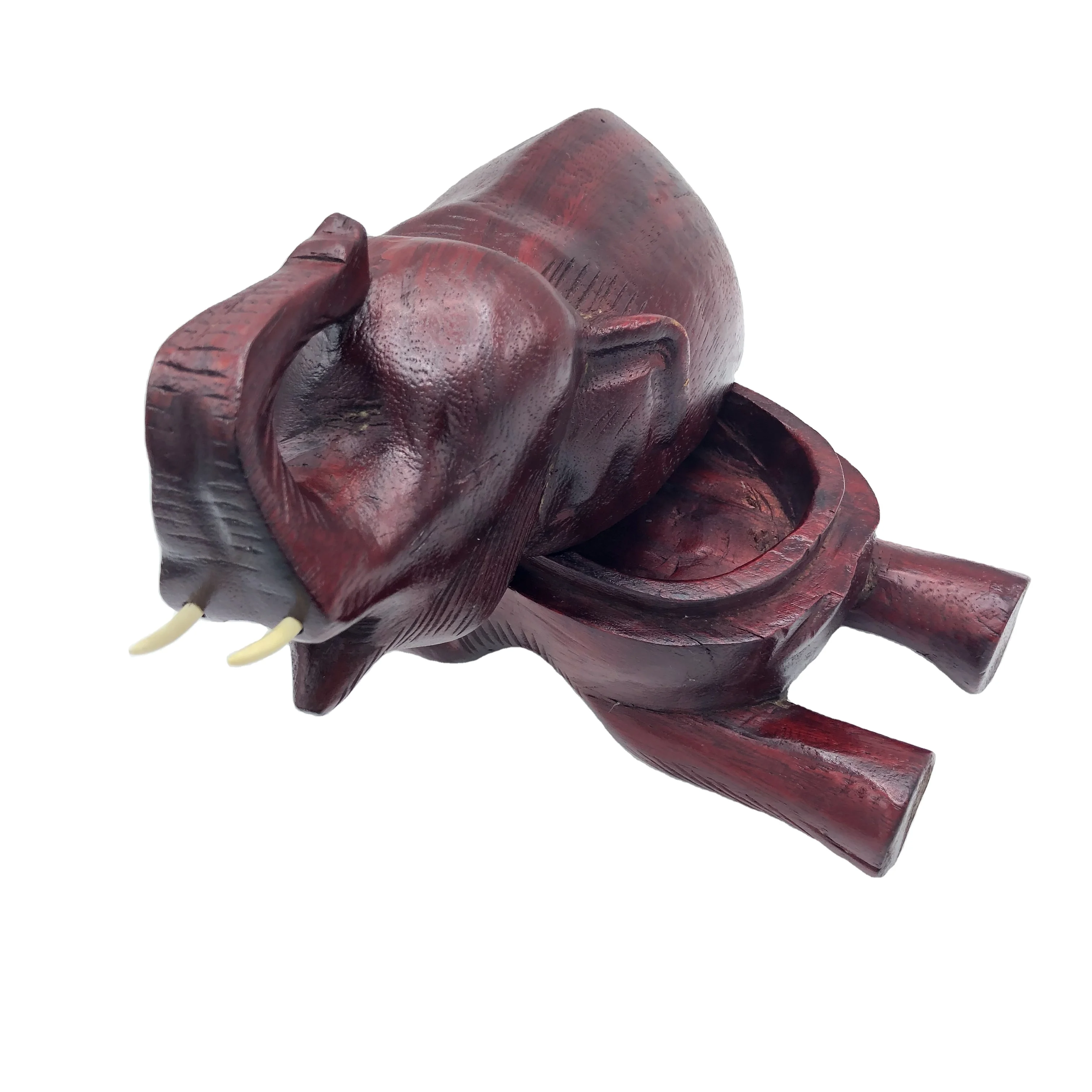 Natree Handicraft Elephant in Teak Wood Craft Thailand Export Quality Home Decor Popular Souvenir Wooden Animal Style