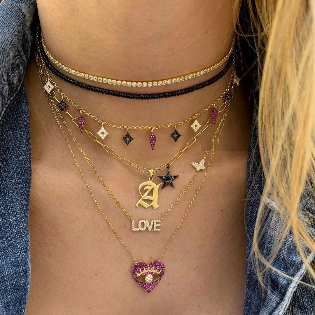 Heart Necklace,Pink Hollow Out 