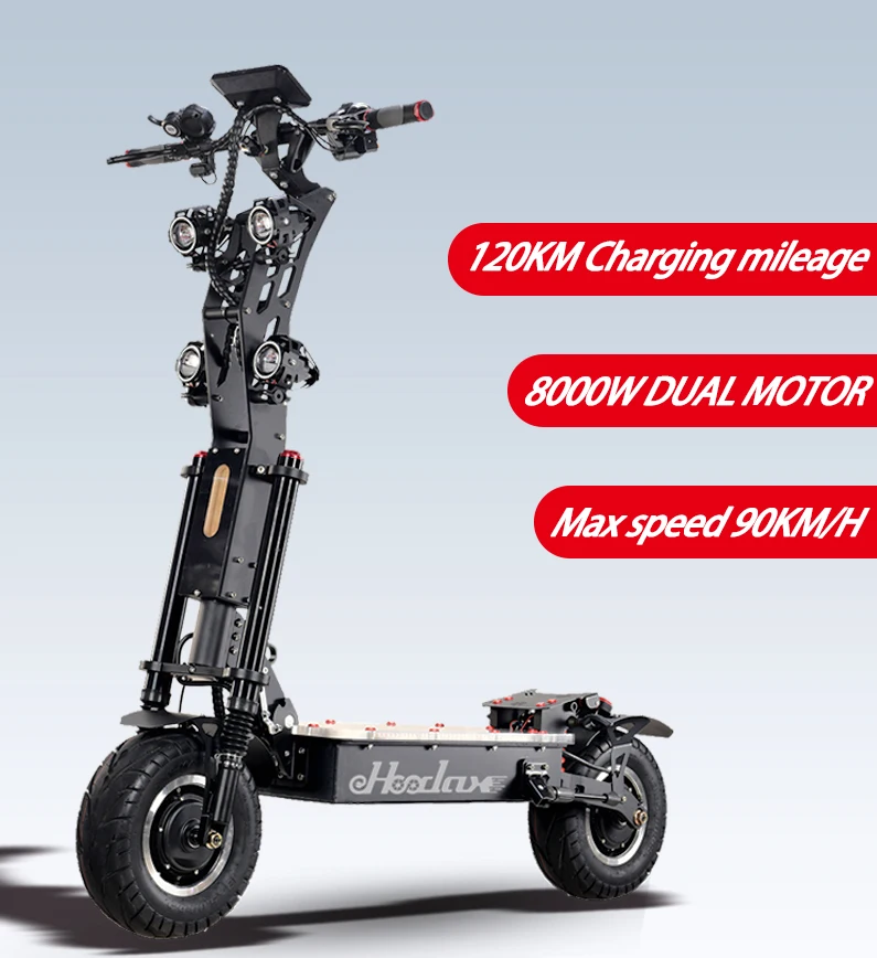 Ehoodax Dual Motor 8000w Electric Scooter - 80-100km/h