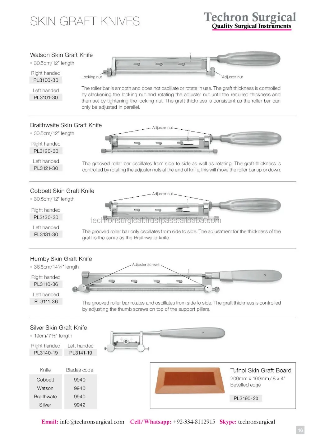 
 Watson Skin Graf Knife with Blade  