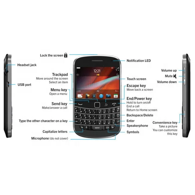 ブラックベリー9900用ホット販売卸売オリジナルロック解除GSM