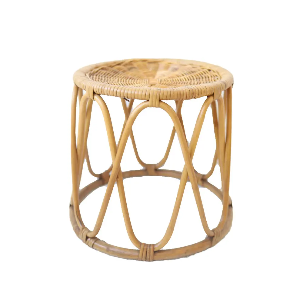 Wholesale Natural Rattan Stool/ Rattan Ottoman Decore For Home From