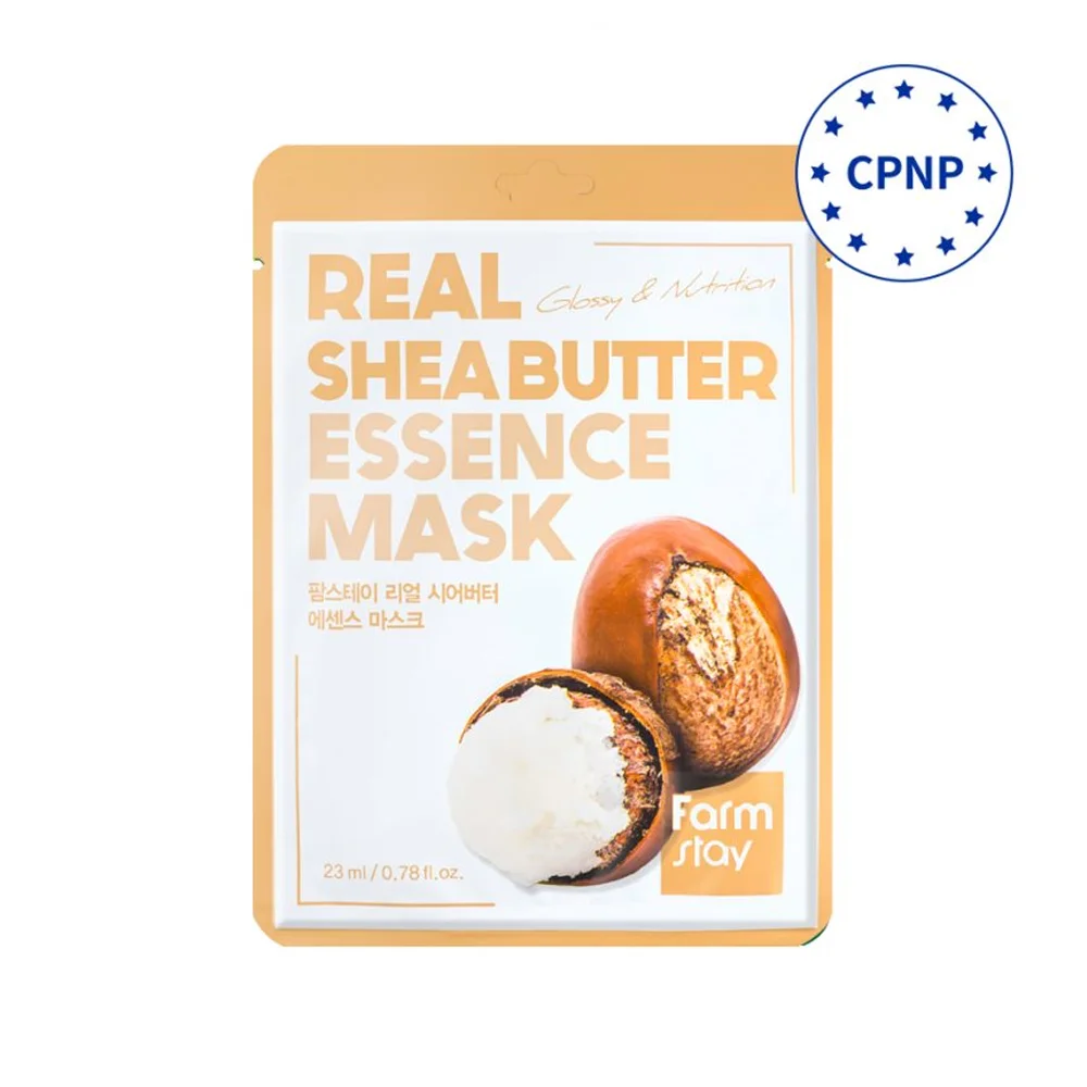 FARMSTAY REAL SHEA BUTTER ESSENCE MASK - Made in Korea Cosmetic - Anti-aging Anti-wrinkle Whitening Face Lift Moisturizer Vita