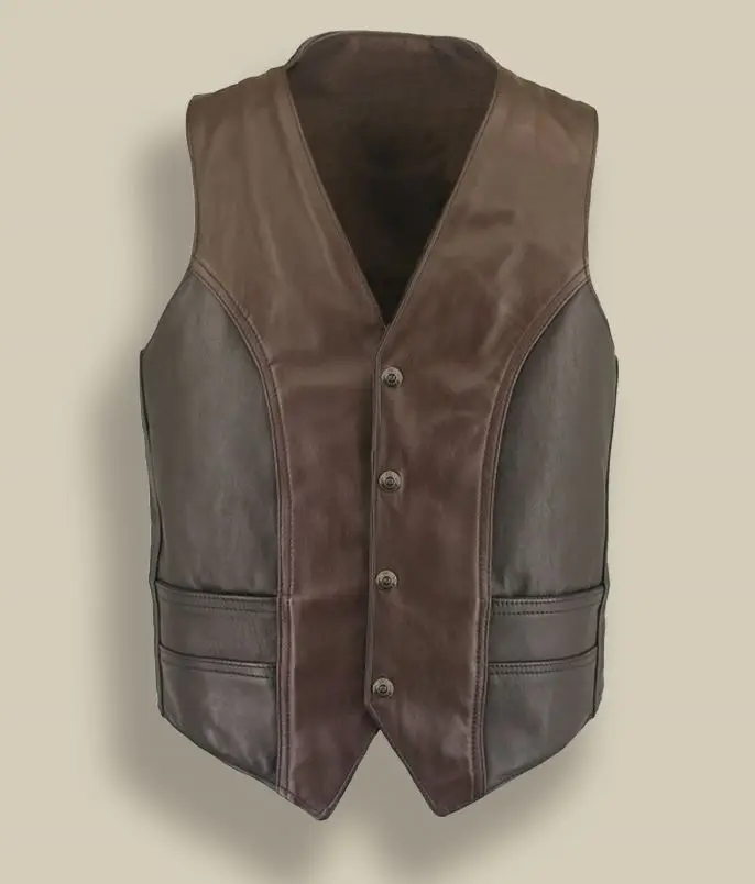 Men Vintage Leather Vest Vest Men 