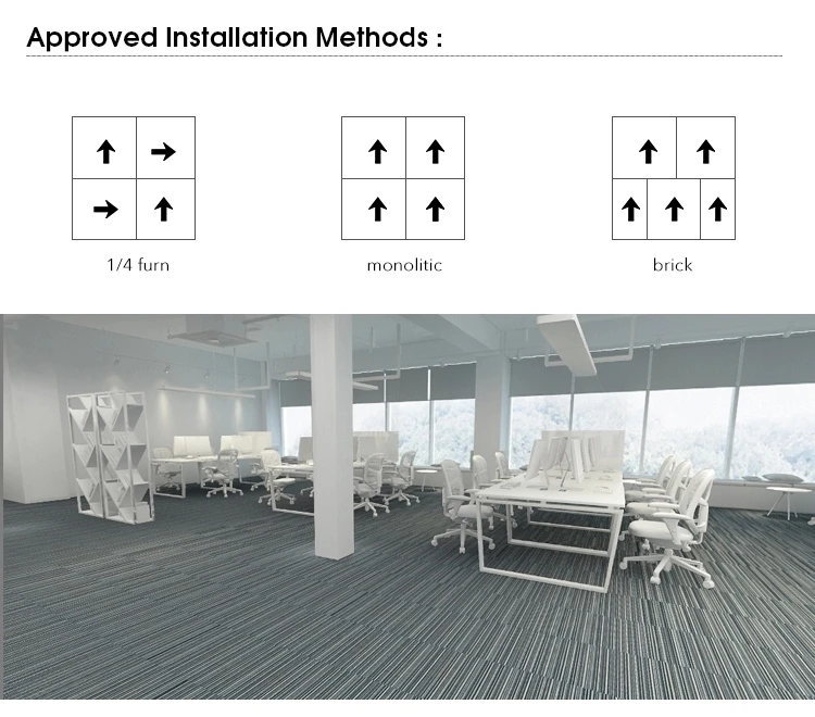 Various Style Of Fireresistant Carpet Tiles With Easy Installation