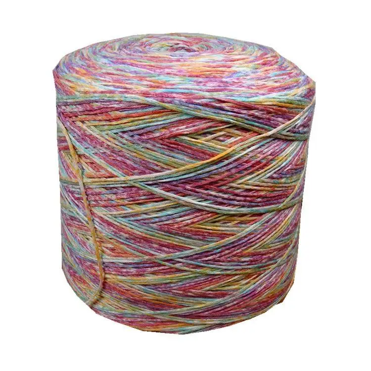 wholesalers hollow fancy  sweater knitting yarn spray dyed round ribbon special textile yarn plastic cone for yarn