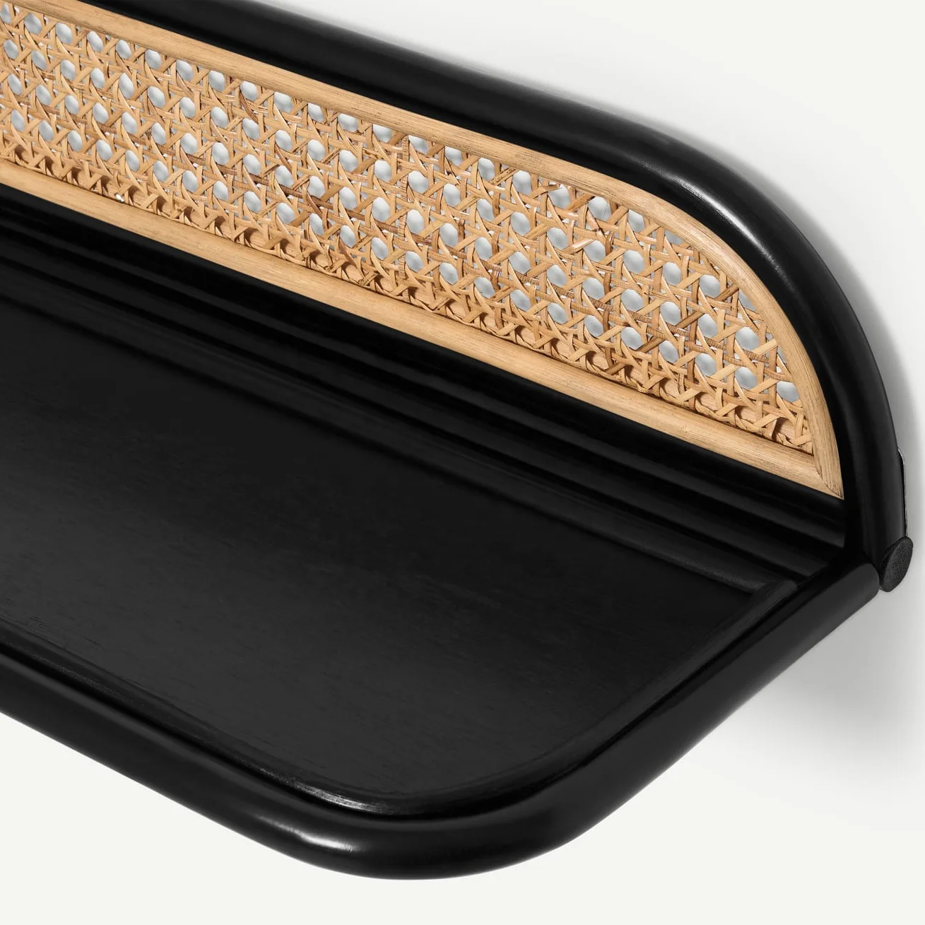 Elegant Design Black Rattan Shelf Organization Rattan Wall Shelves