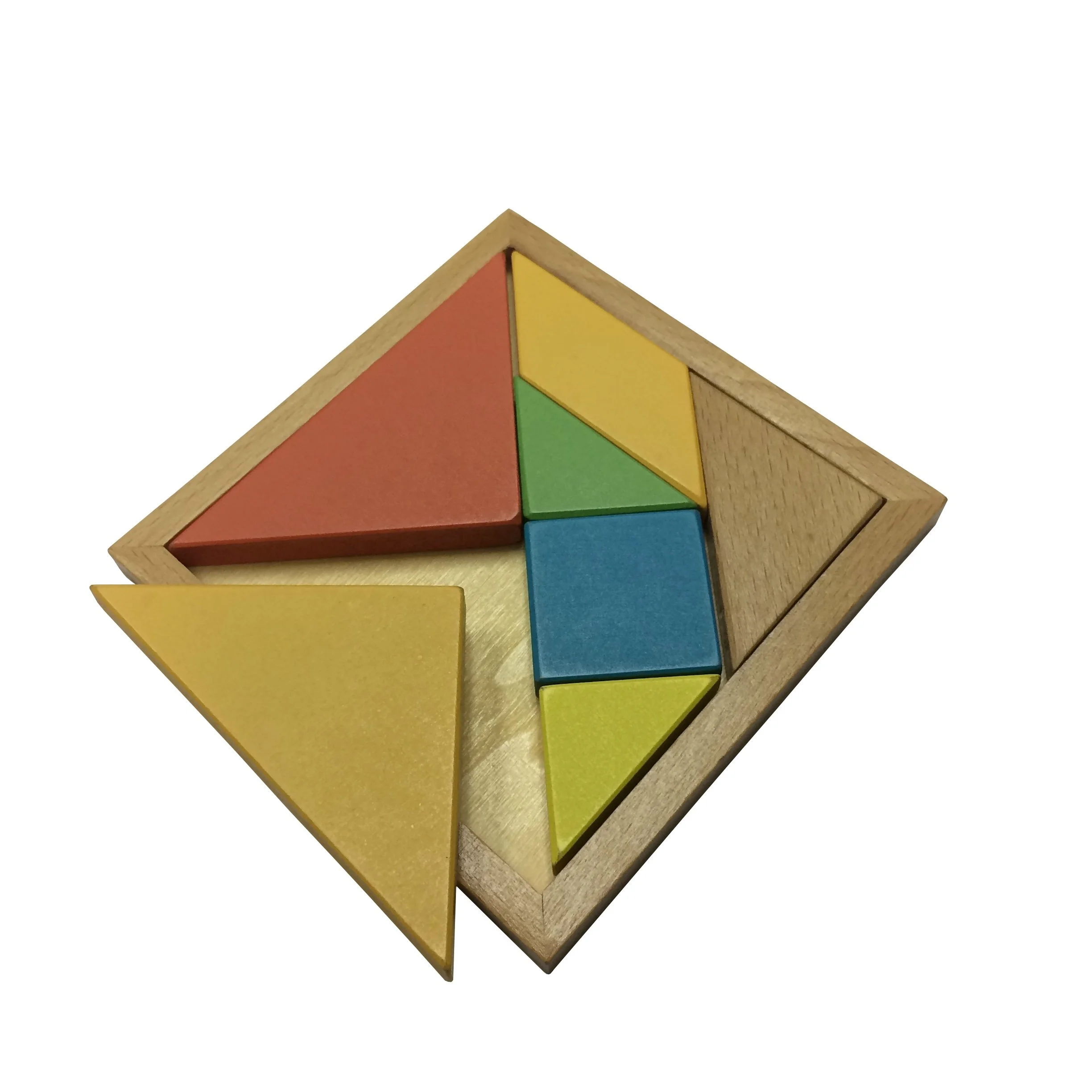 7 Pieces Wooden Tangram Puzzle for Kids
