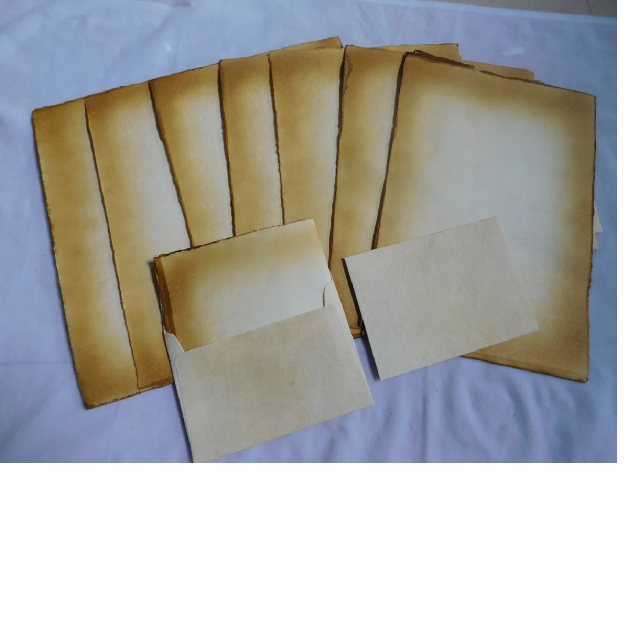 Old Look Paper Letter Writing Paper Sets Made From Deckle Edged Papers With Burnt Edges