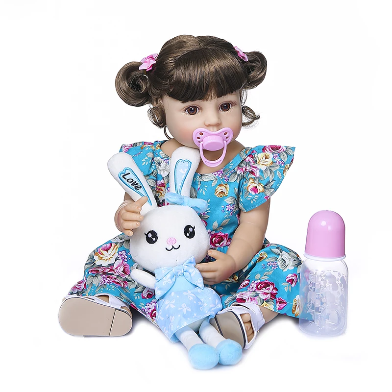 Details about   55cm Realistic NPK Bebe Doll Reborn Baby Toddler Girl Full Body Silicone Vinyl