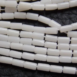 White Coral Bead Smooth Polished Tube Drum Cylinder Shape 4X2MM 0.35MM Hole 16inch Length Third Party Certified Jewelry