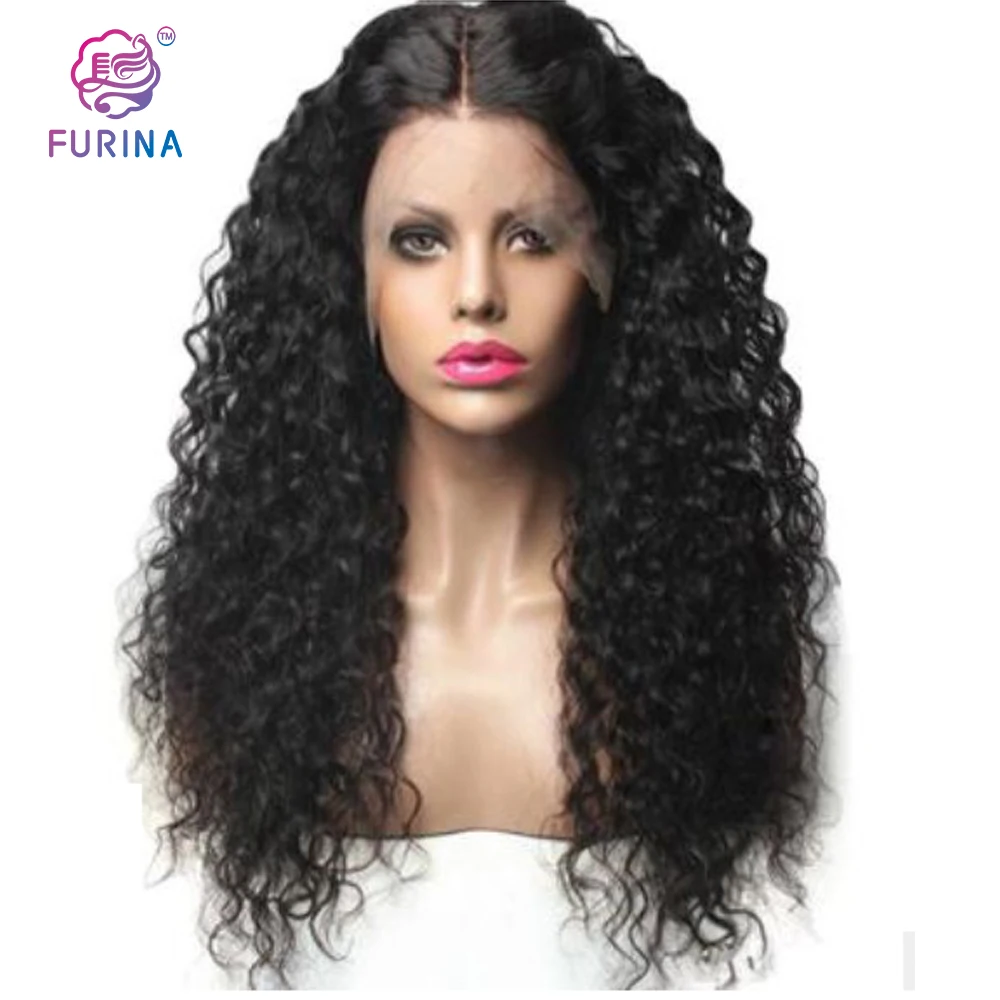 Пушистые длинные вьющиеся волосы с глубокой волной 13x6 футуристические японские термостойкие синтетические кружевные передние парики