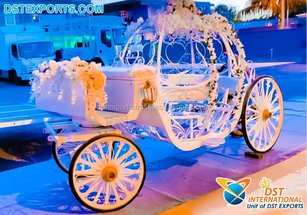 Cinderella Kids Touring Horse Carriage Pumpkin Hollow Cart Wood Metal Construction Modern Design Lightweight for Decoration Usa