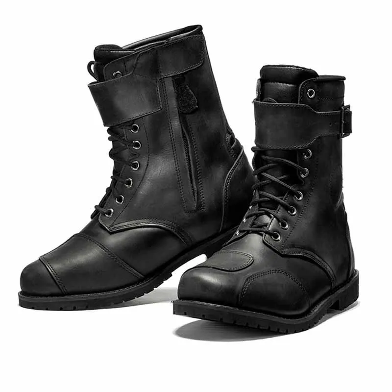 short black motorcycle boots