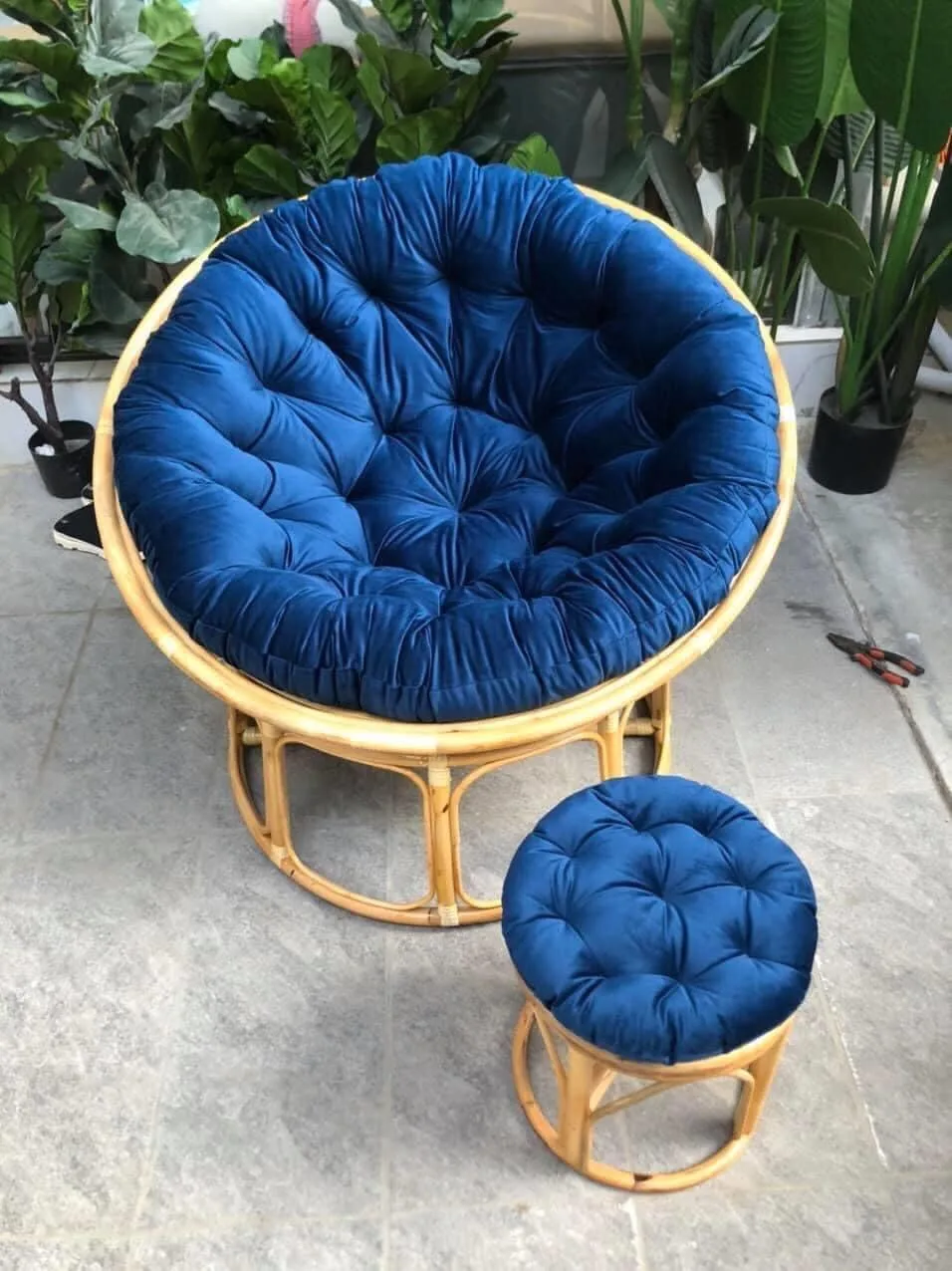 Navy outlet papasan chair