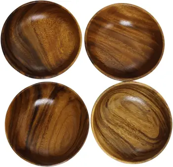 Cuenco De Madera De Acacia Tomotato – 20x7 Cm, Natural, Para Ensaladas, Fruta, Pasta O Bocadillos