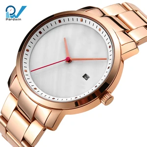 Luxury Sport Fashion Women's Stainless Steel Watch Sapphire Crystal Analog Leather Strap 20cm Band Length 10 Bar Water