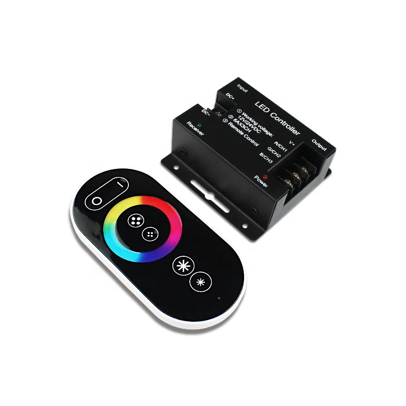DC12V-24V 6A 18A RGB LED Strip Light RF Wireless Touch RF Remote RGB LED Dimmer Controller