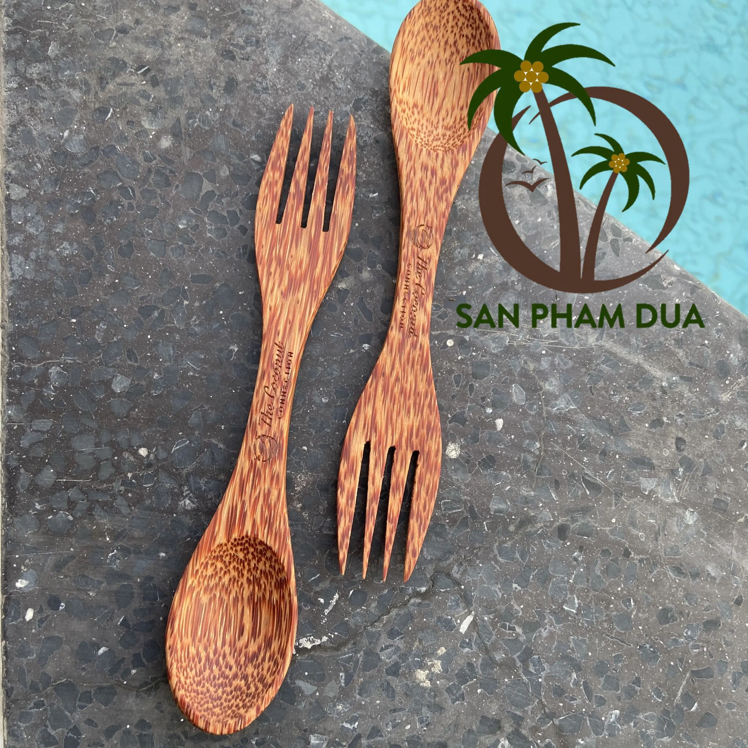 COCONUT CHOPSTICKS DISPOSABLE CUTLERY SET BAMBOO CUTLERY COCONUT CUTLERY/ COCONUT WOODEN SPOON SET/COCONUT BOWL EBONY SPOON