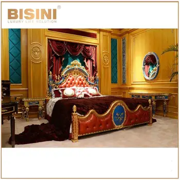 Juego De Dormitorio De Latón Dorado Estilo Francés Rococó,Louis Xv
