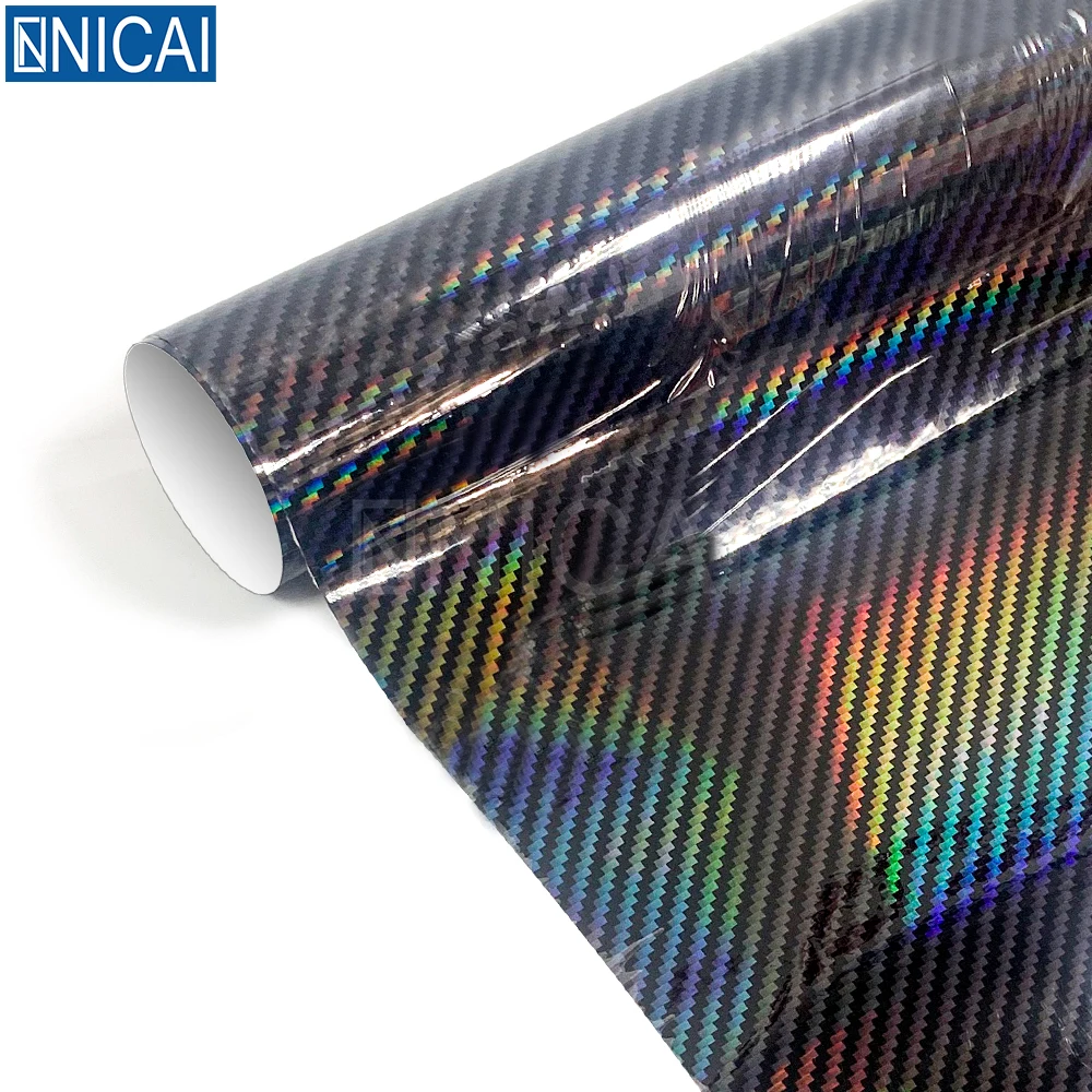 NICAI Car Wrap Vinyl - 2D Rainbow Laser Carbon Fiber Film