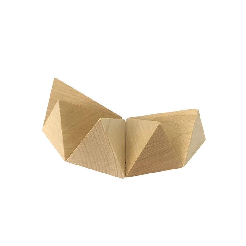 木质三角形积木玩具75毫米纯木质三角金字塔块小学数学教学益智玩具