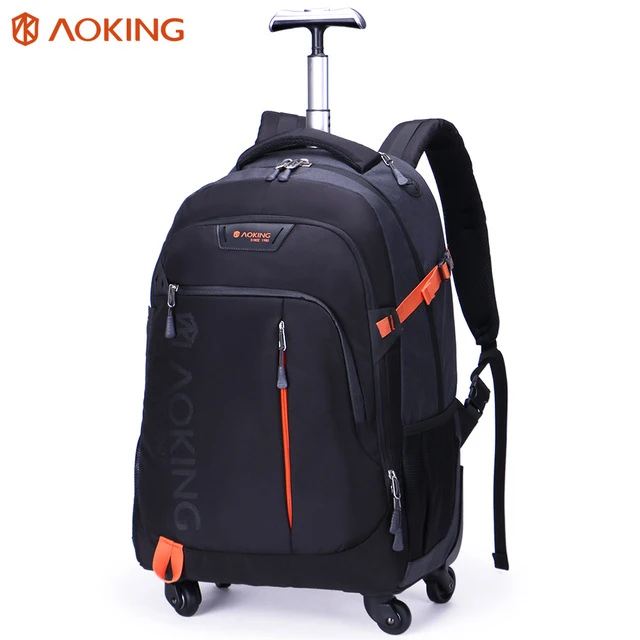 Aoking High Quality School Bags Custom logo Student Backpack Kid Waterproof  Trolley Backpack with Wheels Trolley School Backpack