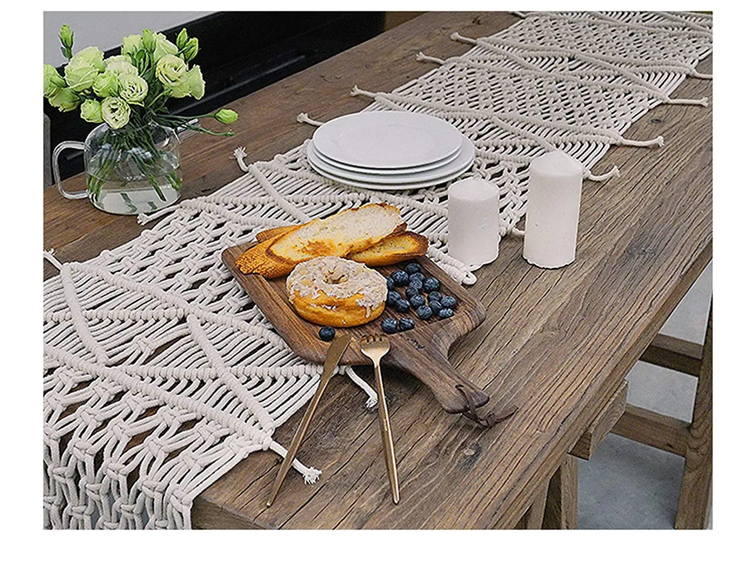 Богемный декор из макраме тканый вручную хлопковый стол с кисточками Свадебный обеденный отель для дома спальни кухни журнальный столик Декор