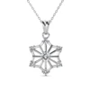 Collana con Pendente a Fiocco di Neve in Argento S925 Placcato Oro Bianco