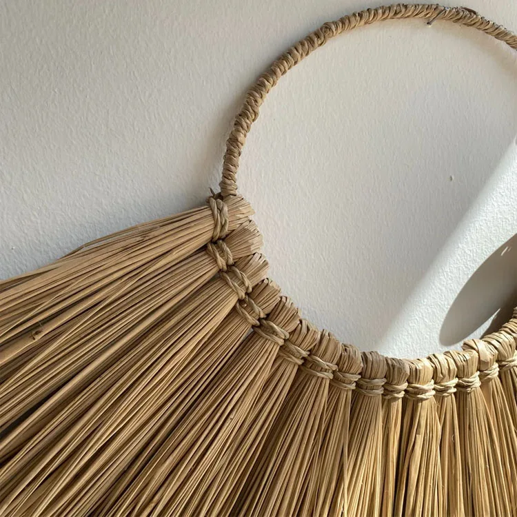 Bohemian Seagrass Fan Wall Decor,Seagrass Hanging Wall Decor In Vietnam