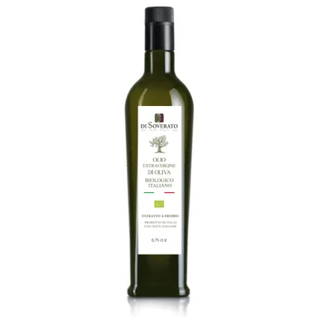Extra virgin olive oil organic produced with Italian olive in 0.75L bottle