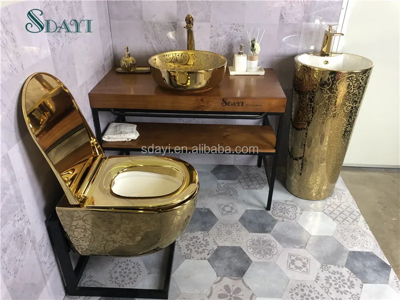 Golden Ceramic Wall Hung Toilets