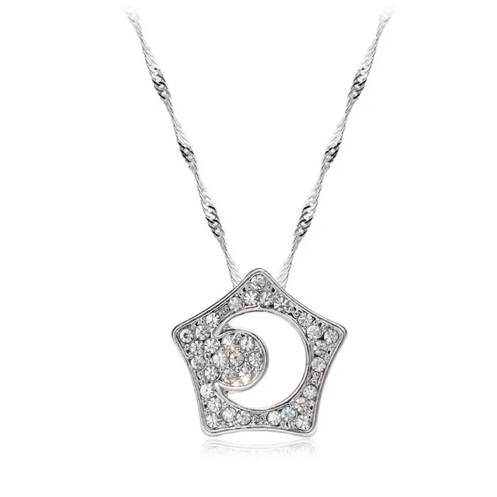 Moon & Star Pendant Necklace Inspired by K-Drama
