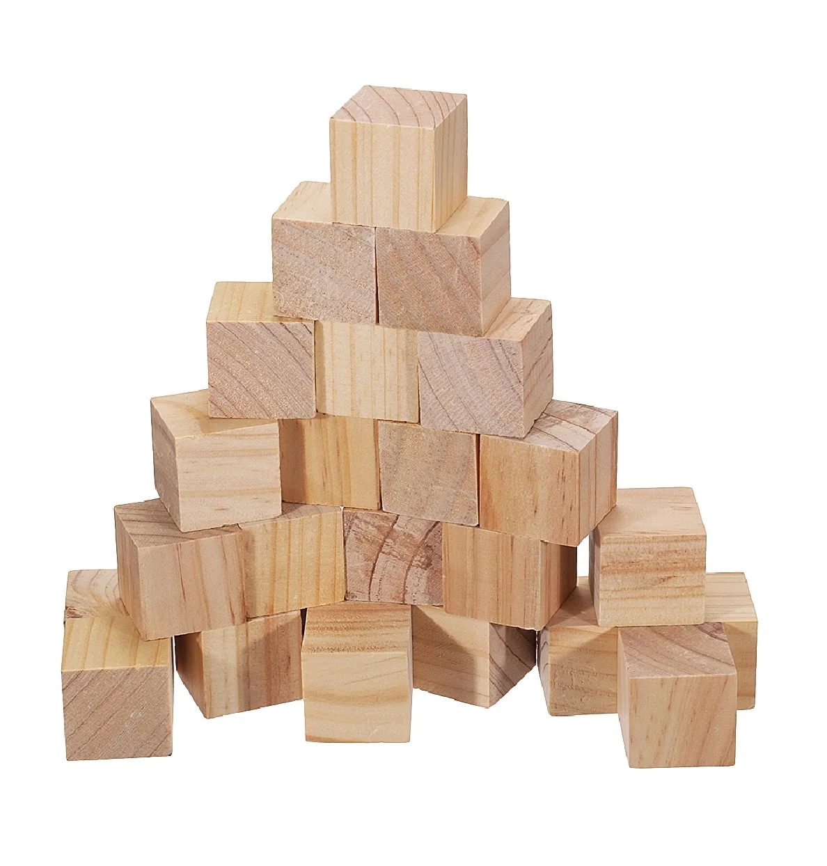 200 pezzi di legno naturale cubi quadrati blocchi giocattolo per bambini 