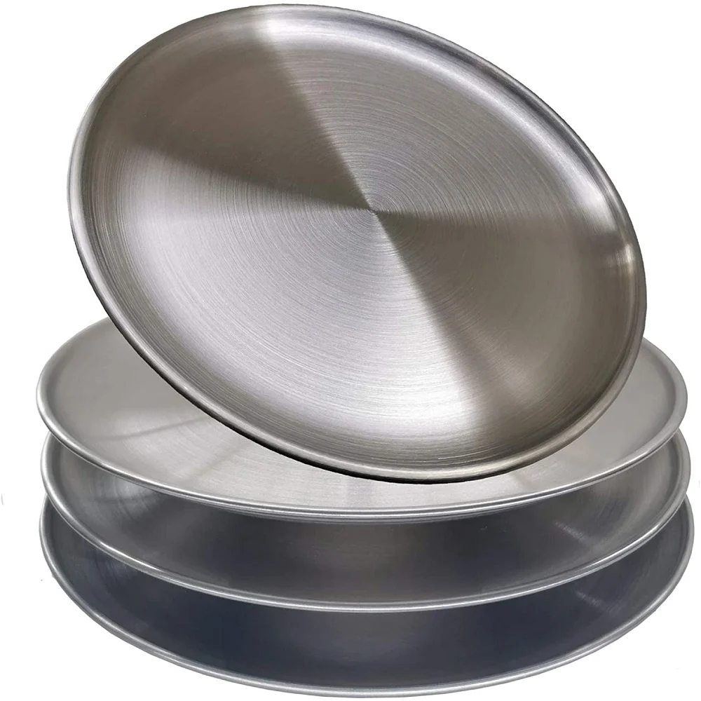 Stainless Steel Dinner Plate Round Heavy Duty Camping Picnic Food Container 