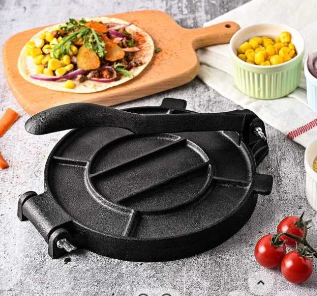 Cast Iron Tortilla Press Dough Flour Corn Roti Sheet Wrapper Maker