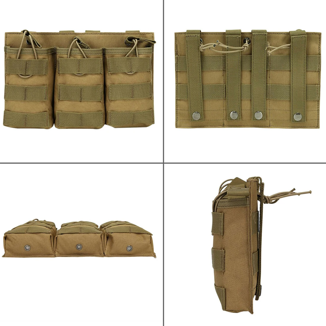 2 Clips MOLLE Tactiques FMA Pour étui De Chargeur – Fixation Ceinture – Armée