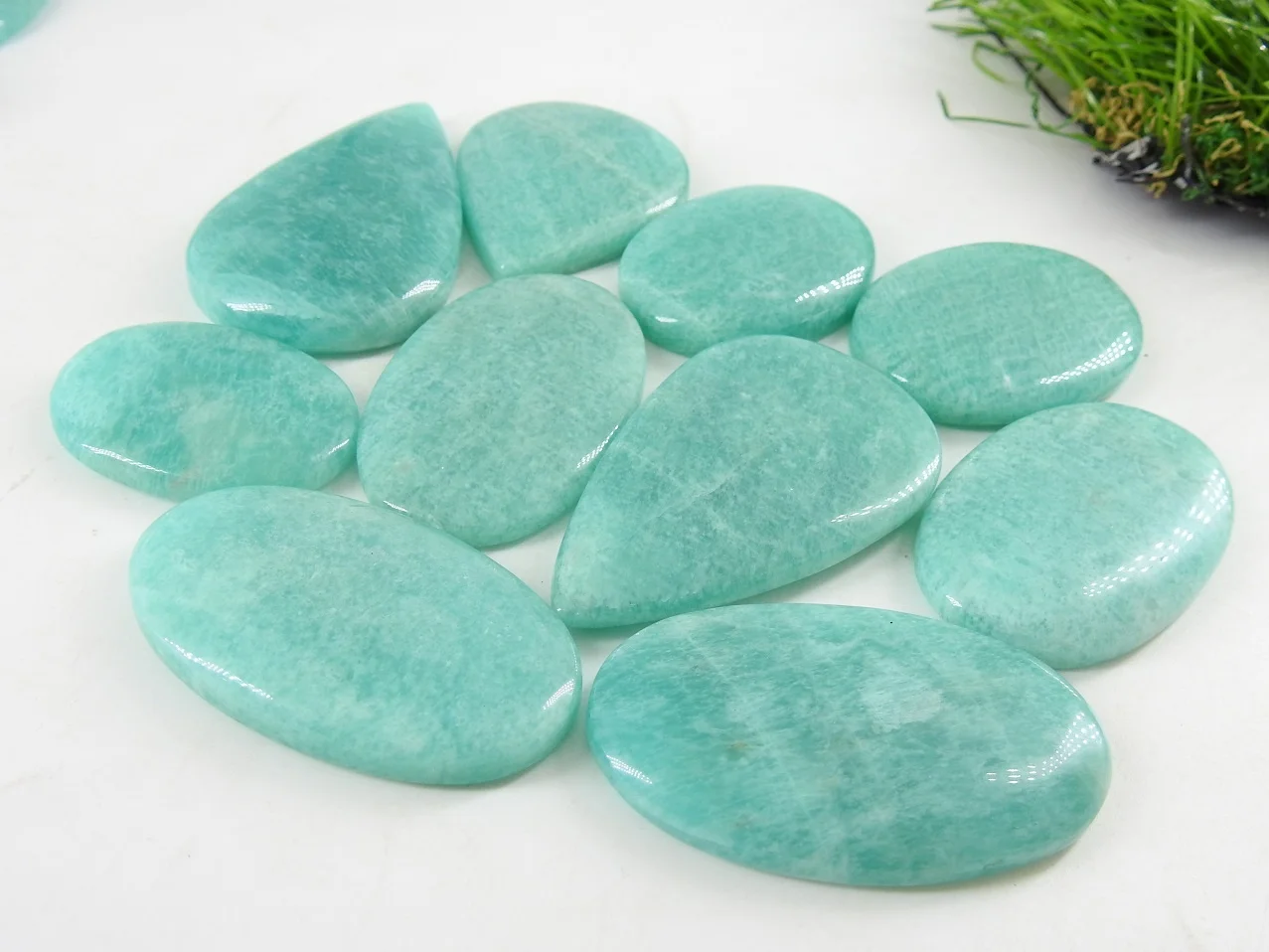 Amazonite Smooth Handmade 100% Natural Green Stone Cabochons Loose Gemstones for Jewelry Making Wholesale Supplies