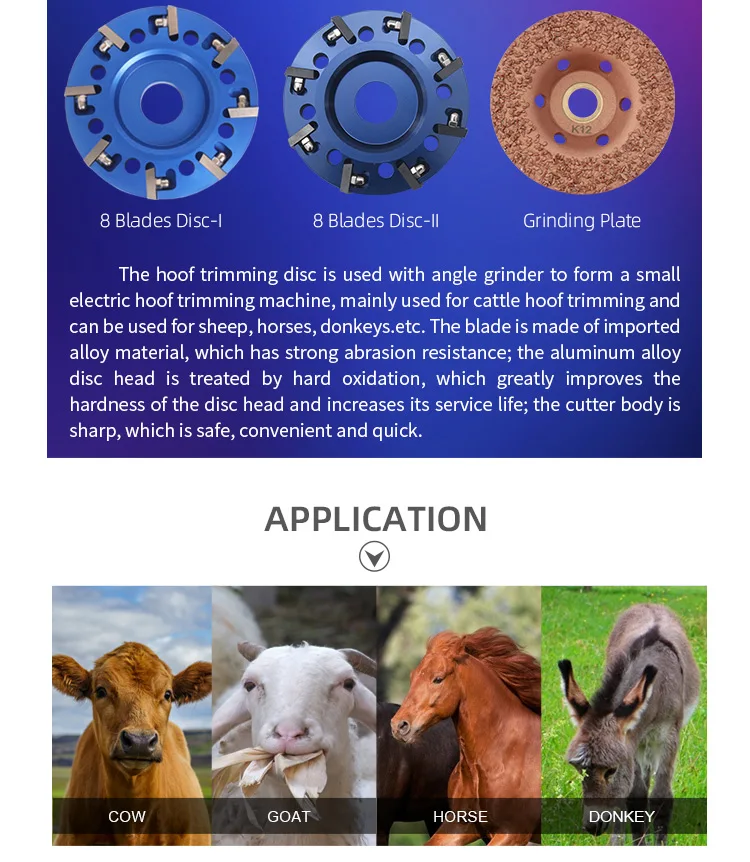 New Arrival Aluminum Alloy Cow Hoof Trimming Disc With Imported Alloy