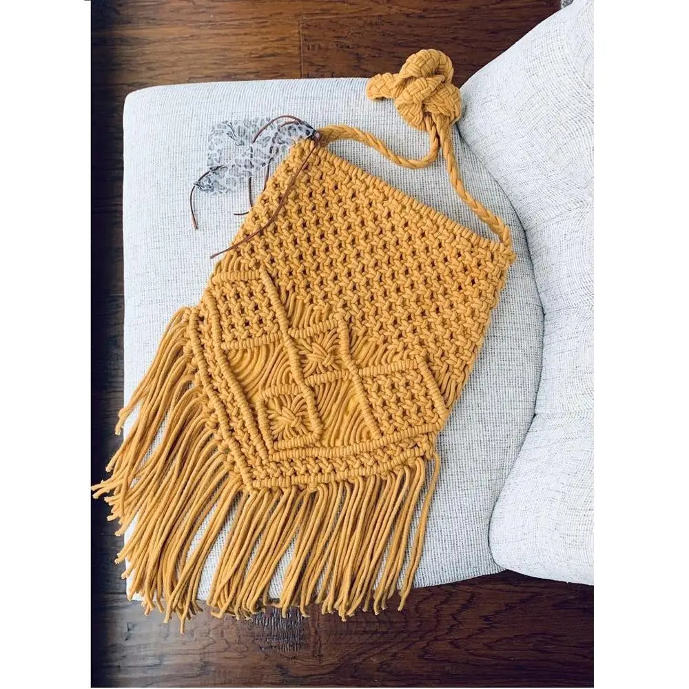 Handmade Women's Crochet Bag - Yellow