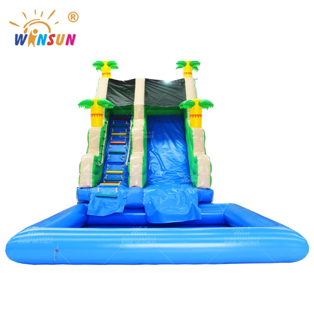 WINSUN Commercial Inflatable Backyard Slide Toboggan Beach Water Slide with Airtight Pool and Blower for Parties and Events