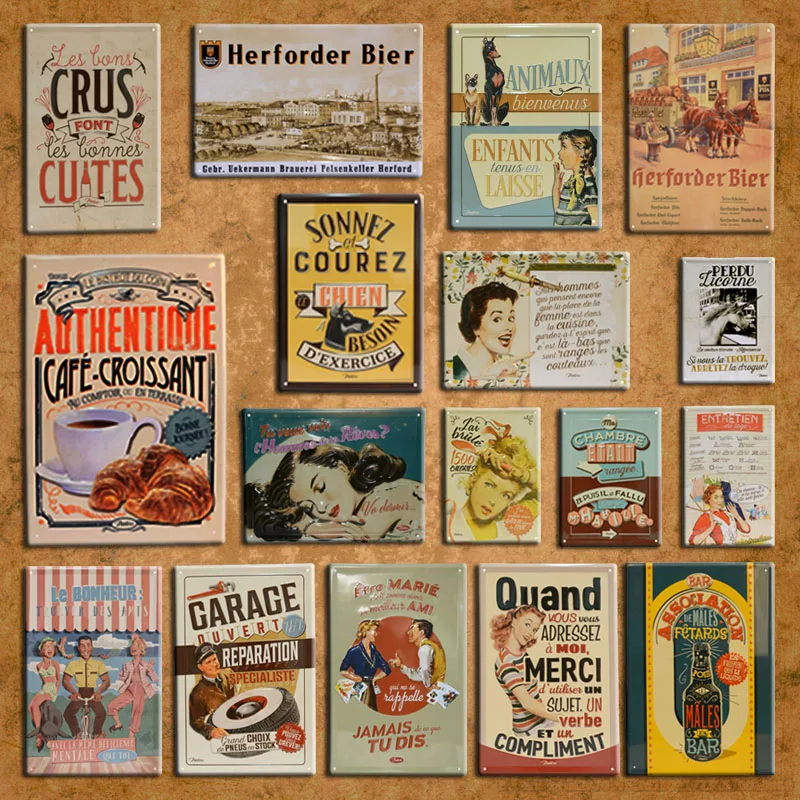 China Factory Direct Sale Custom Embossed Metal Tin Signs Blank Printing Retro Vintage Metal Poster