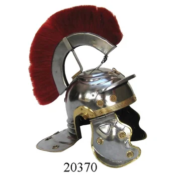 Roman Centurion Medieval Knight Helmet Warrior Armor Metal Red Plume ...