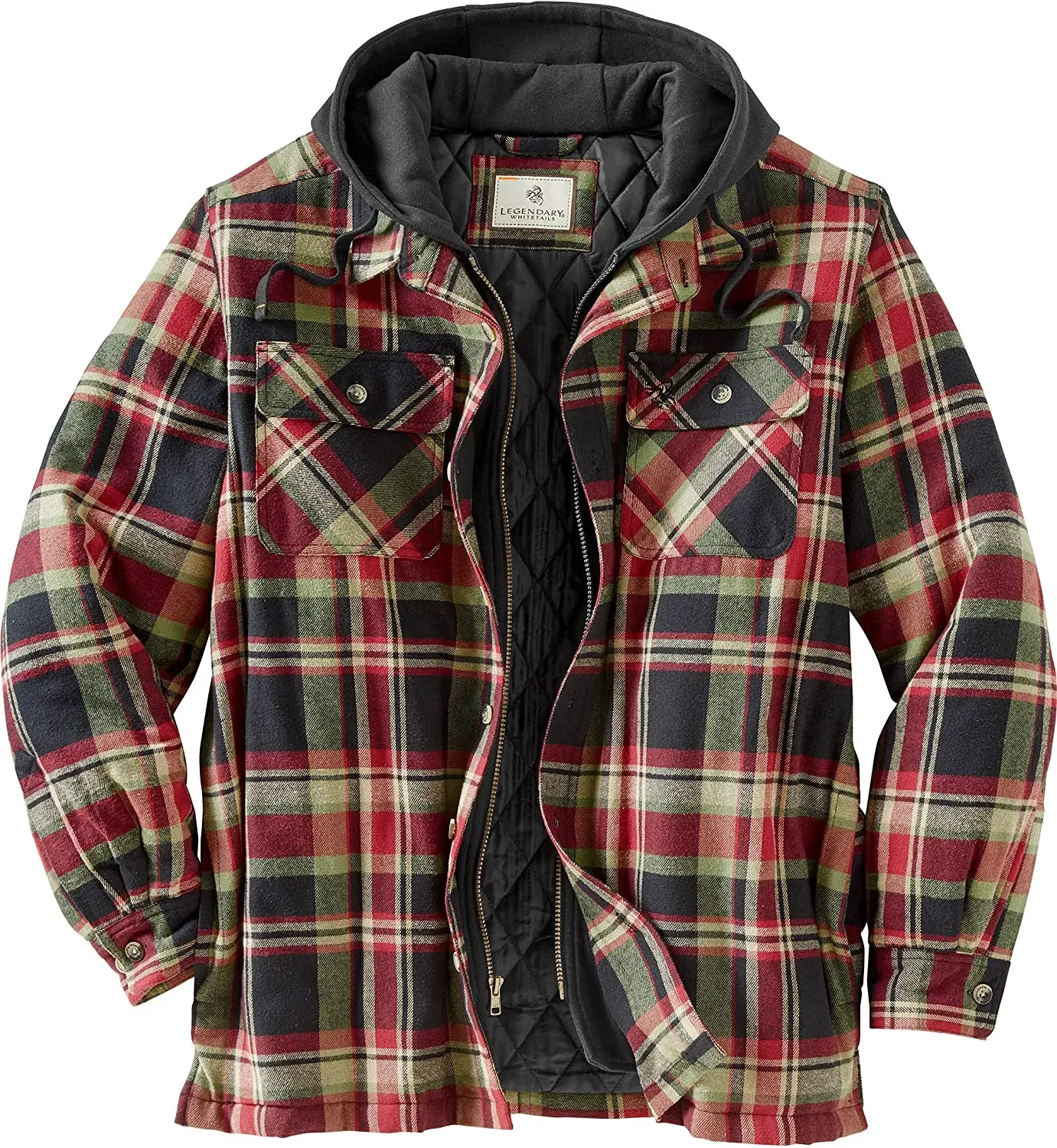 2022 Unisex Flannel Hooded Shirt Jacket 
